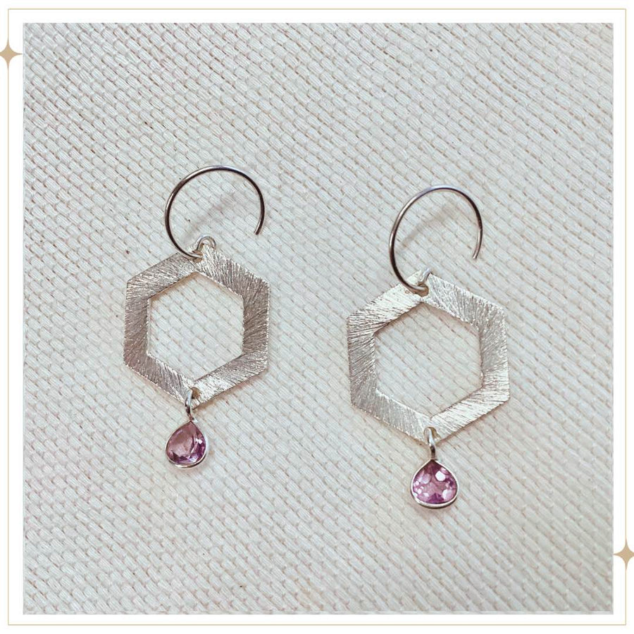 LELA - Amethyst & Silver Earrings