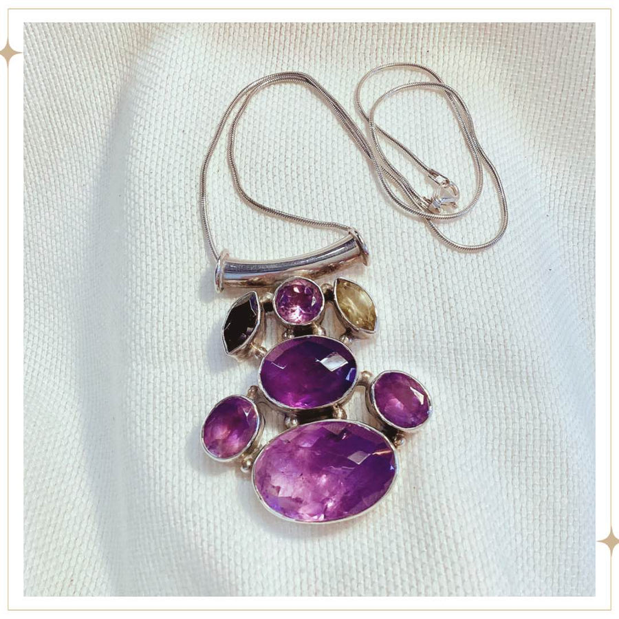 NADIRA - Amethyst, Citrine & Garnet Necklace