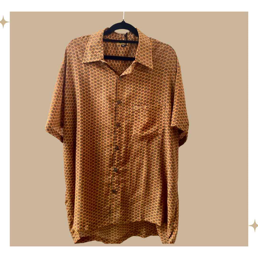 Bodhi Short Sleeved Unisex Shirt - Silk Blend - One of a Kind - 2XL