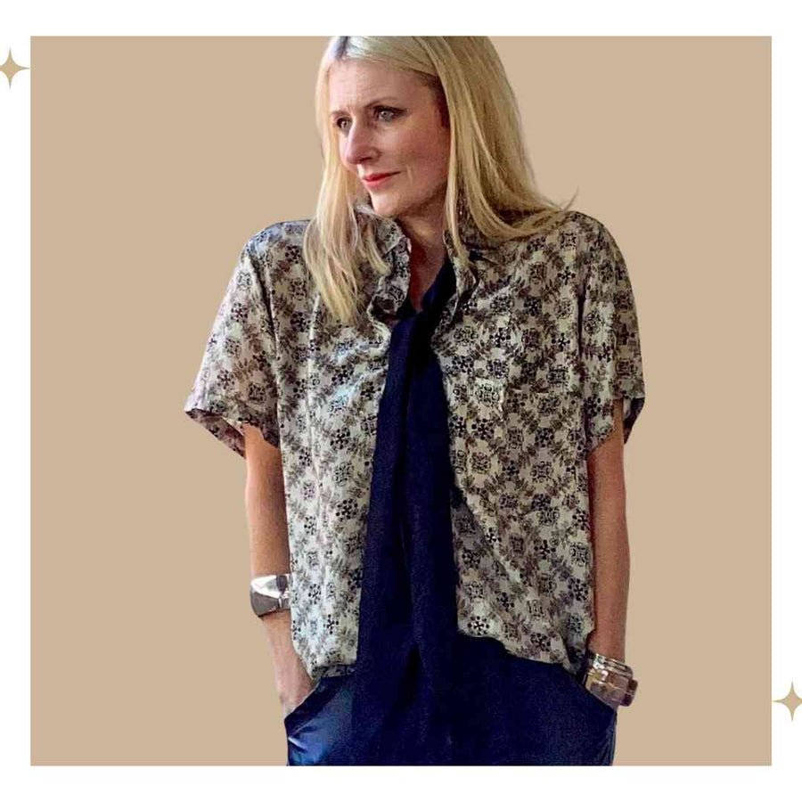 Bodhi Short Sleeved Unisex Shirt - Pure Silk - Small