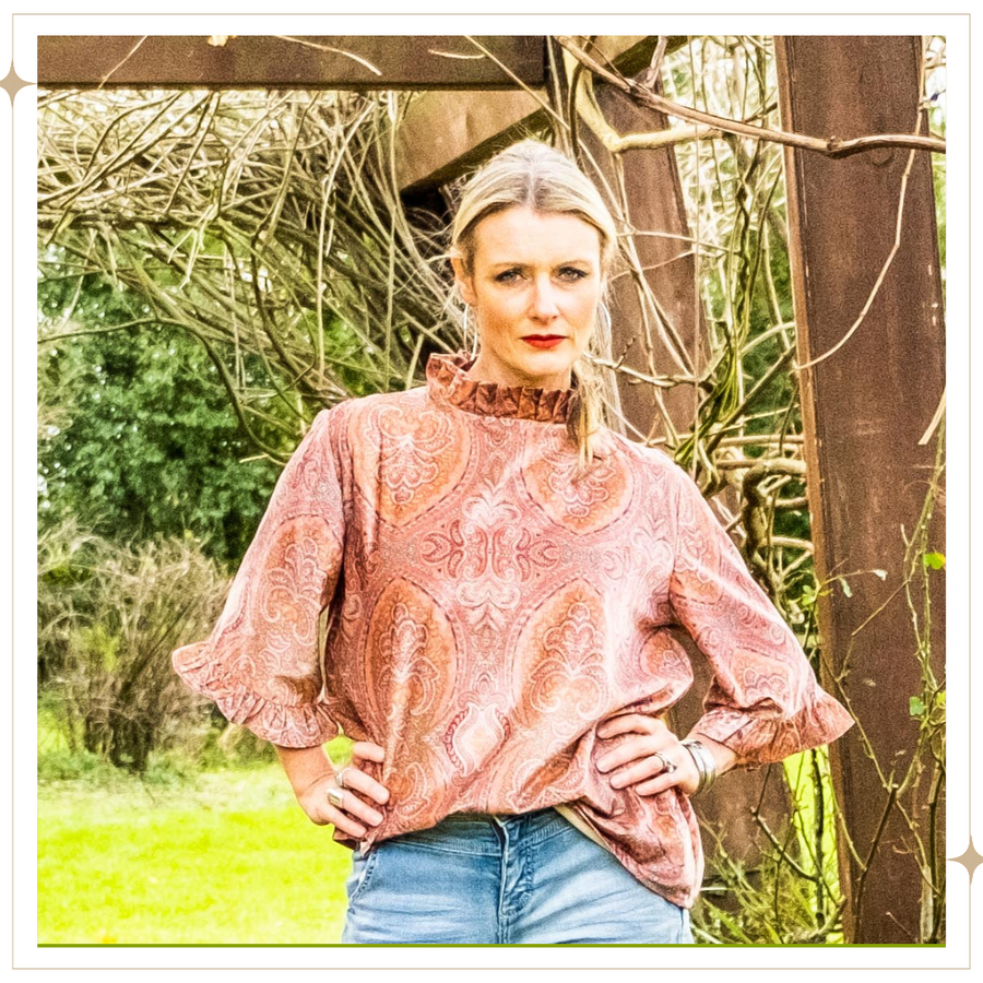 GWEN velour blouse - Rose