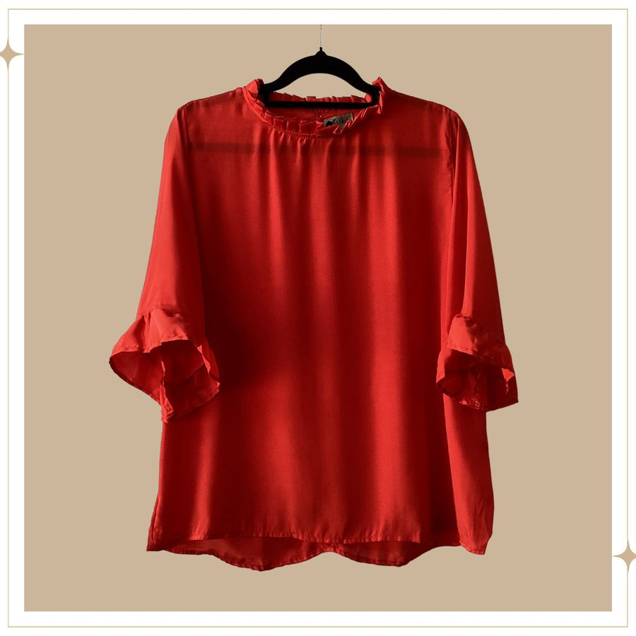 GWEN silk blouse - Vermillion