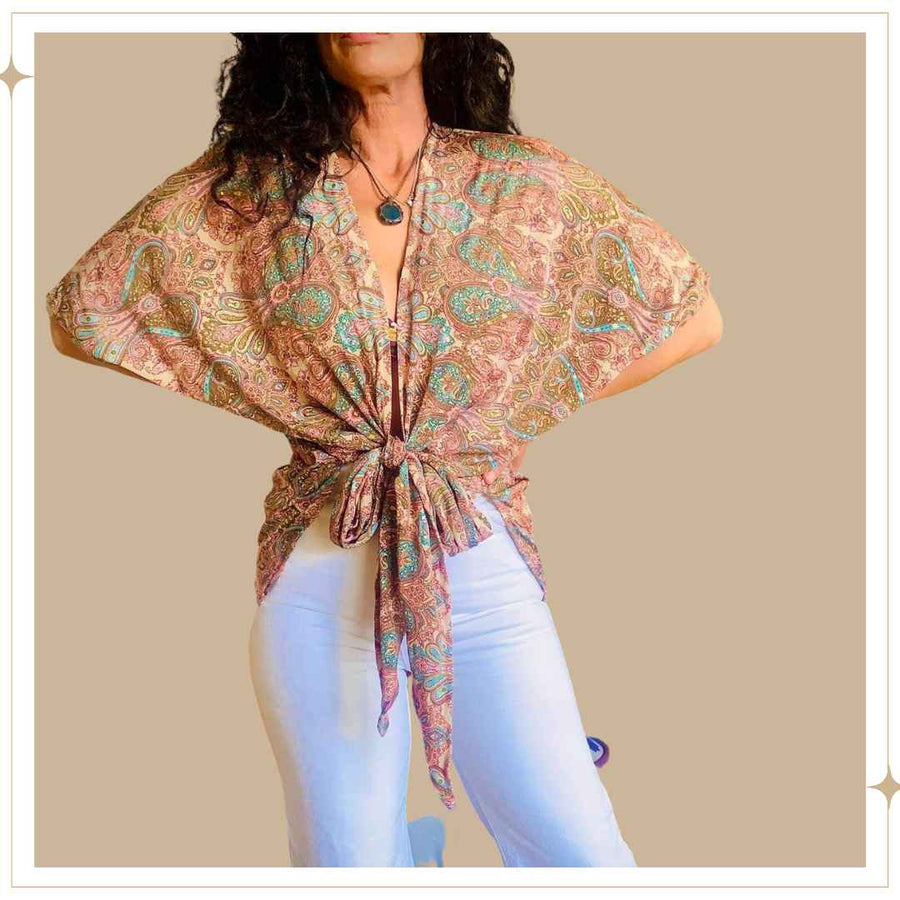 HANA Tie Front Top - Jewel