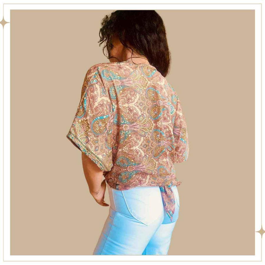 HANA Tie Front Top - Jewel