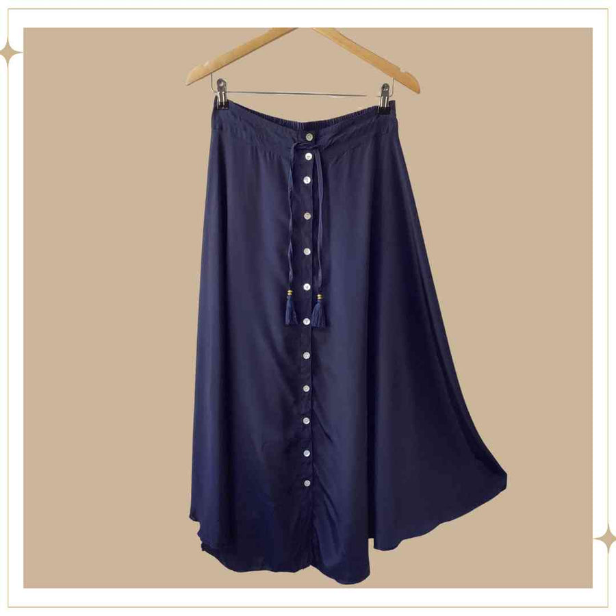 Holi Button-thru Skirt - Sapphire