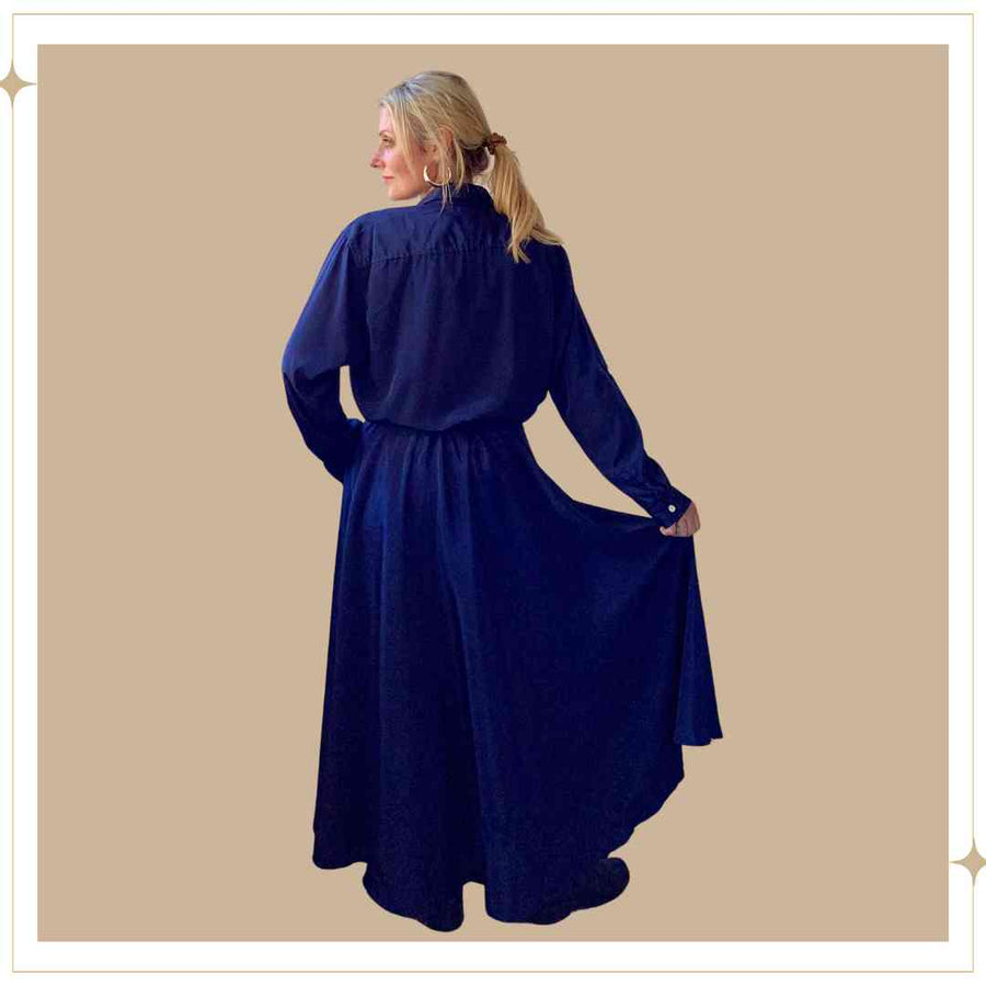 Holi Button-thru Skirt - Sapphire