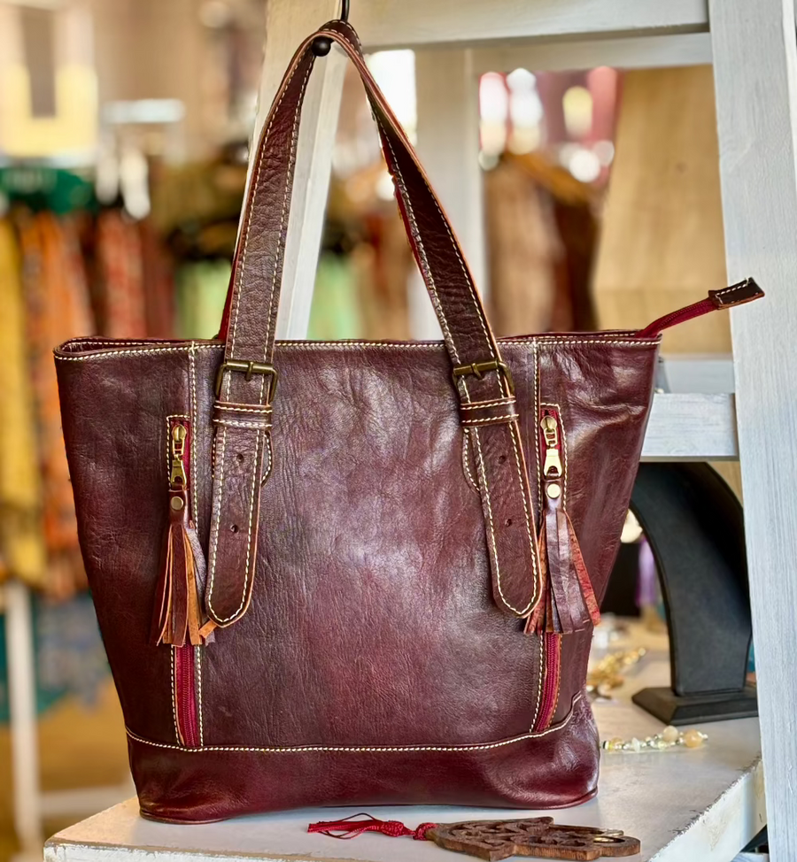 Mahogany Leather Tote
