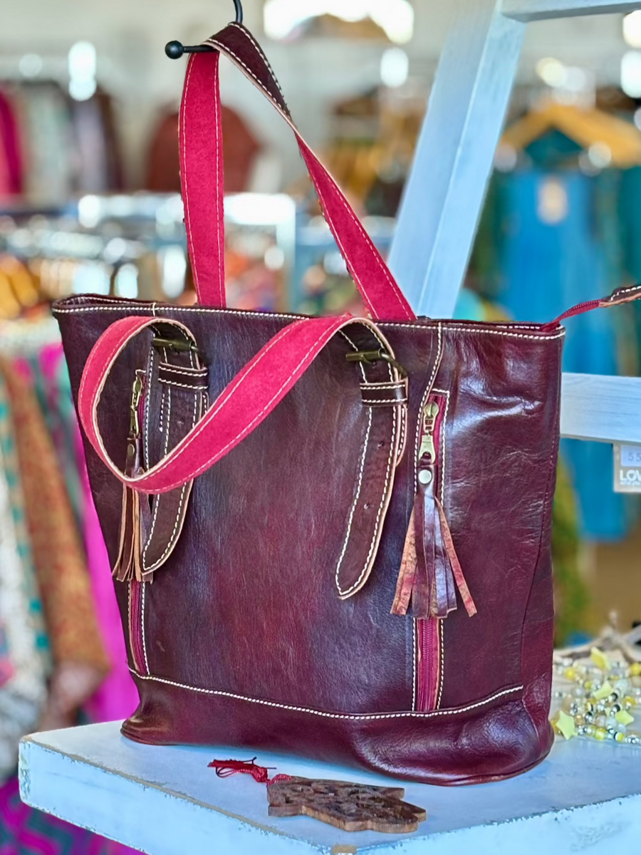 Mahogany Leather Tote