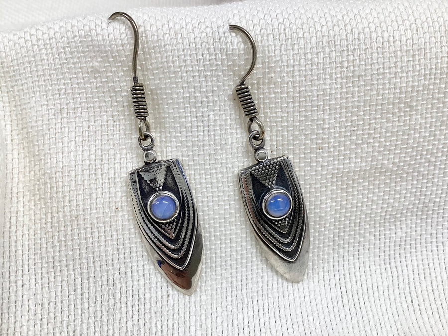 QAMAR - Moonstone & Silver Earrings