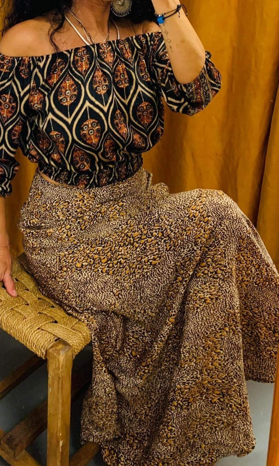 FLO Skirt - Gold Leopard