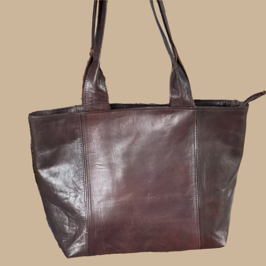 Chocolate Brown Leather Tote
