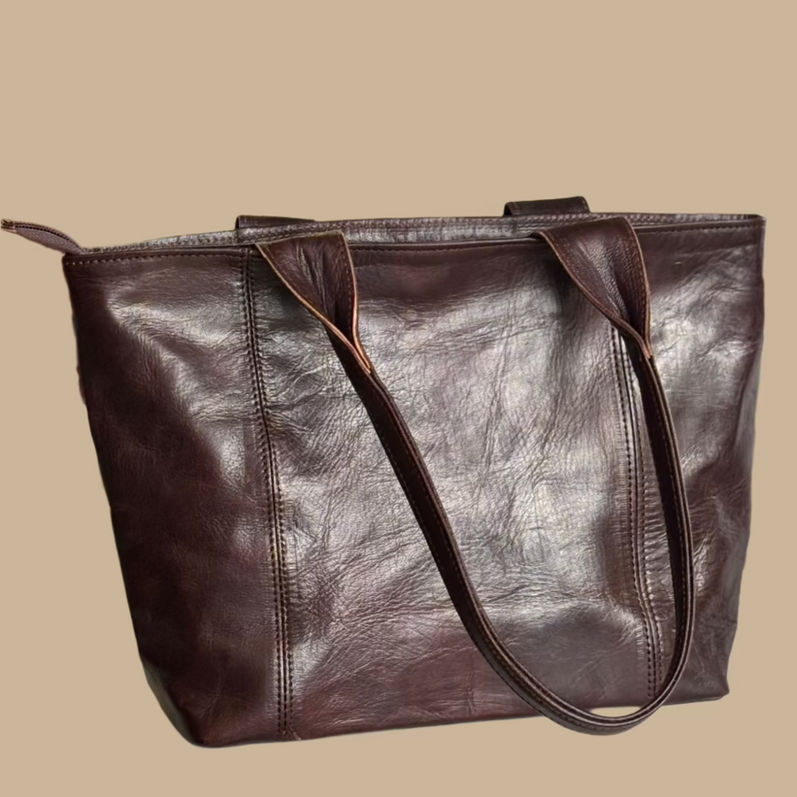 Chocolate Brown Leather Tote