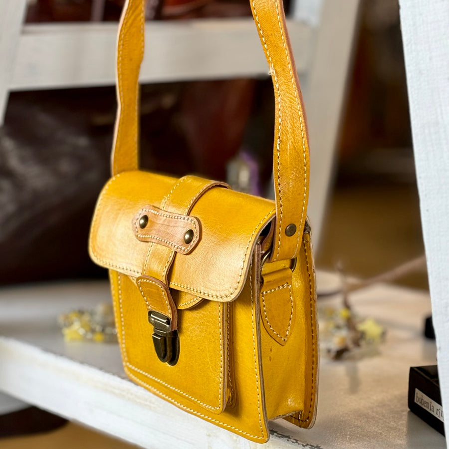 Sadar - Yellow Leather Satchel