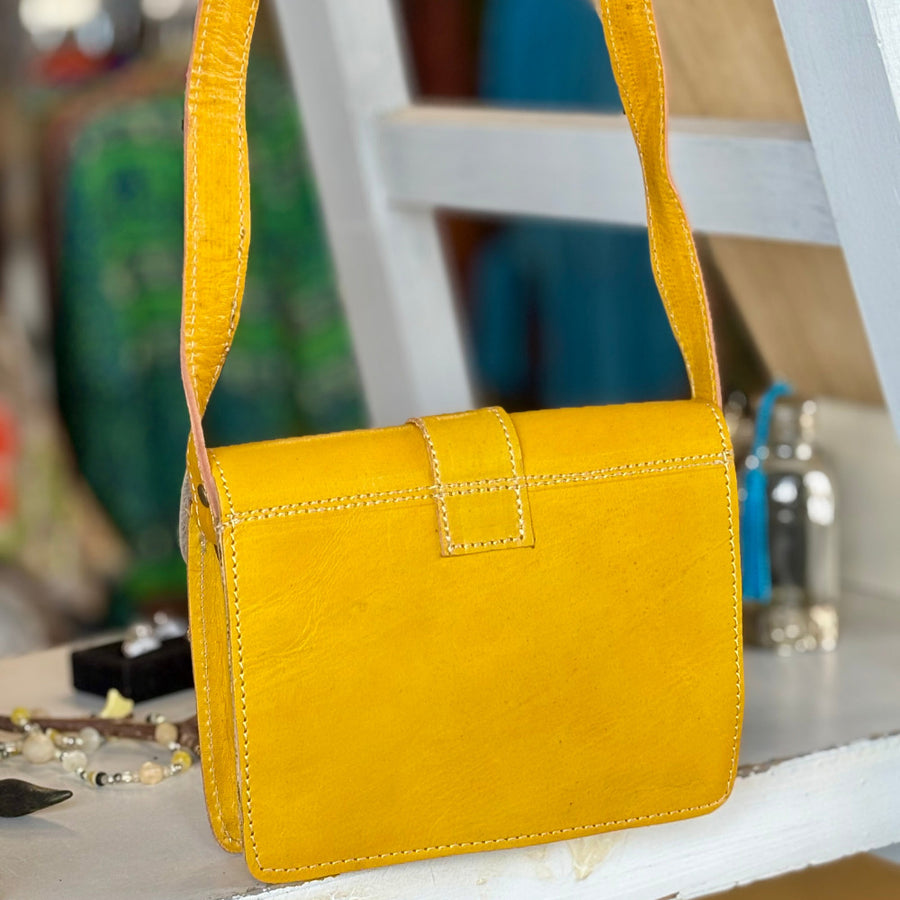 Sadar - Yellow Leather Satchel