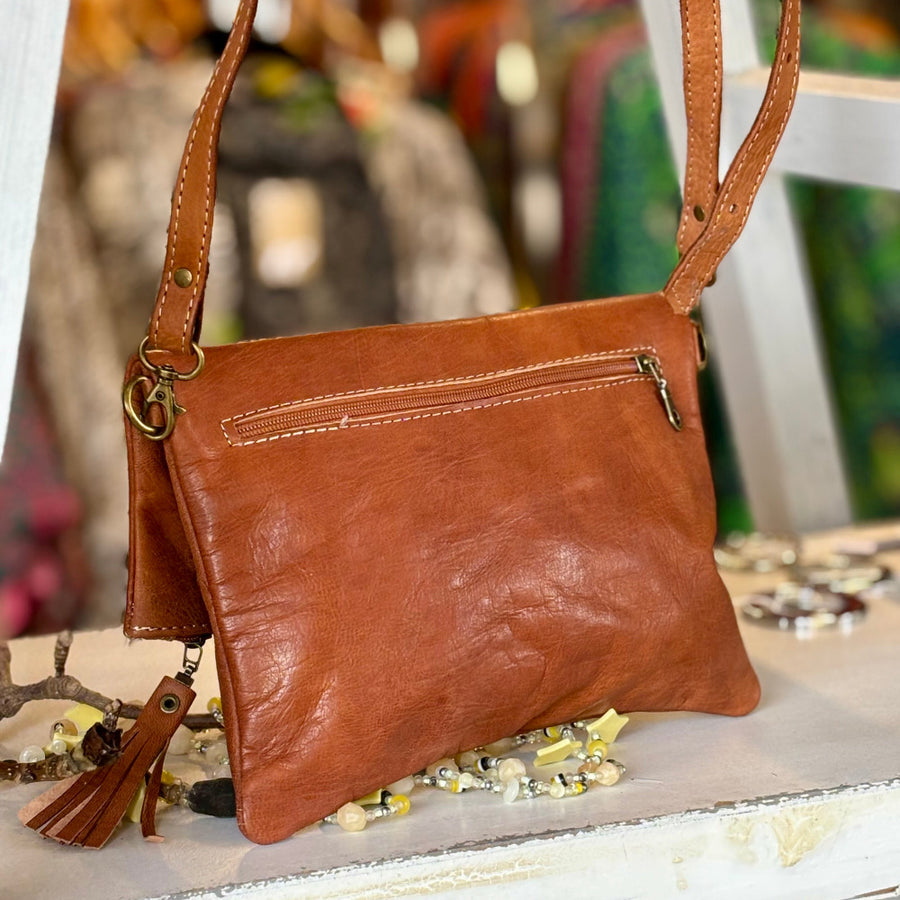 Camel Selena Foldover Shoulder Bag