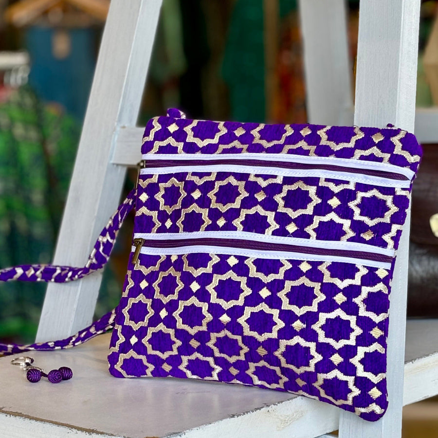 Dhamal-Buckram Satchel 'Purple'