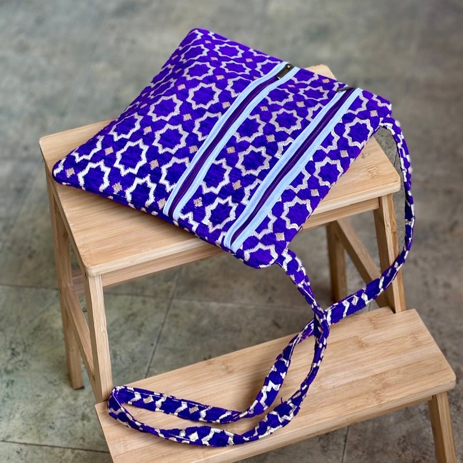 Dhamal-Buckram Satchel 'Purple'