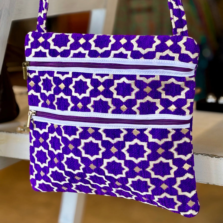 Dhamal-Buckram Satchel 'Purple'