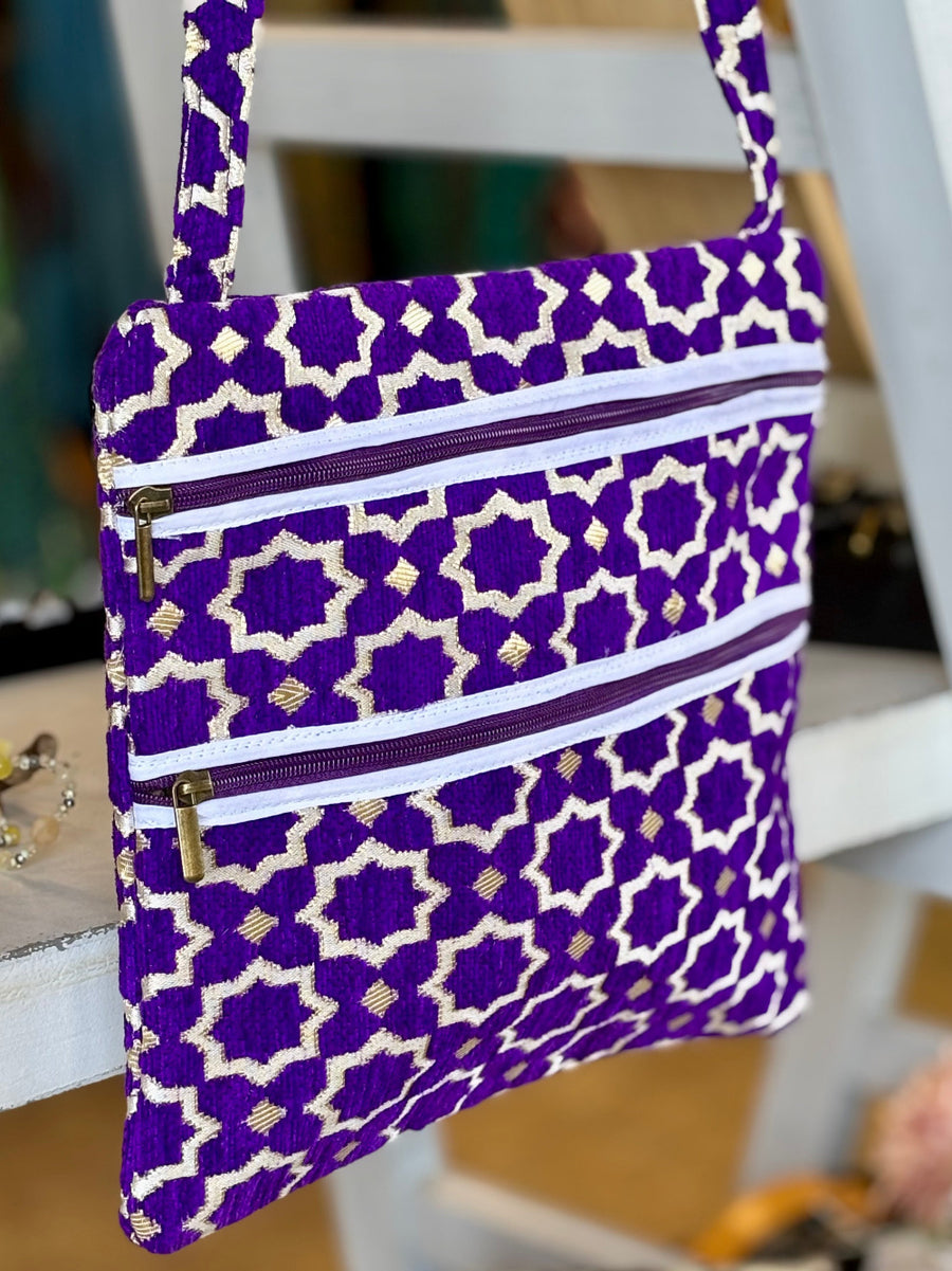Dhamal-Buckram Satchel 'Purple'
