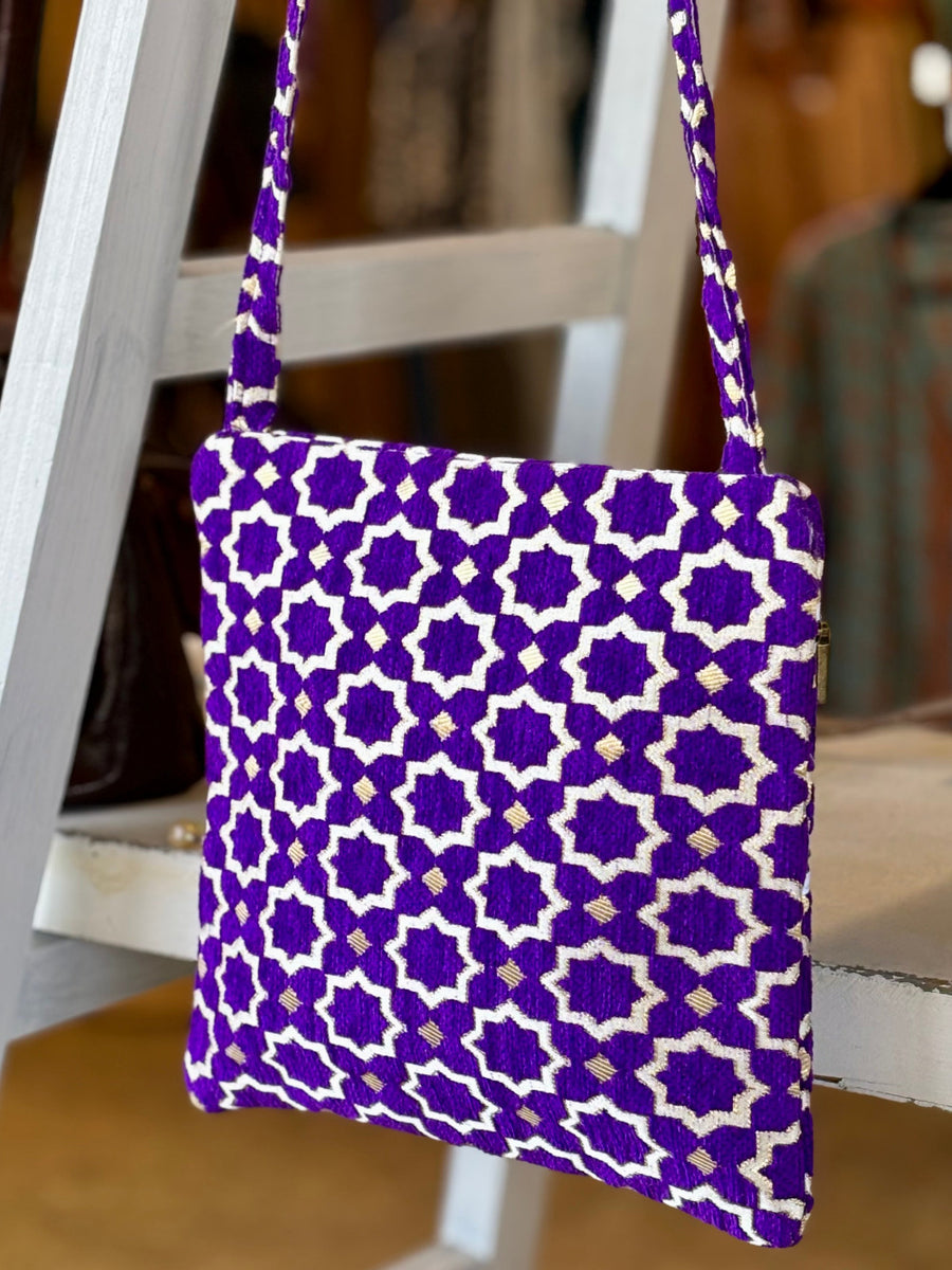 Dhamal-Buckram Satchel 'Purple'