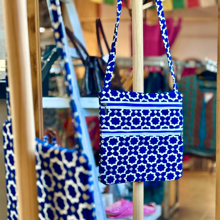 Dhamal-Buckram Satchel 'Blue'