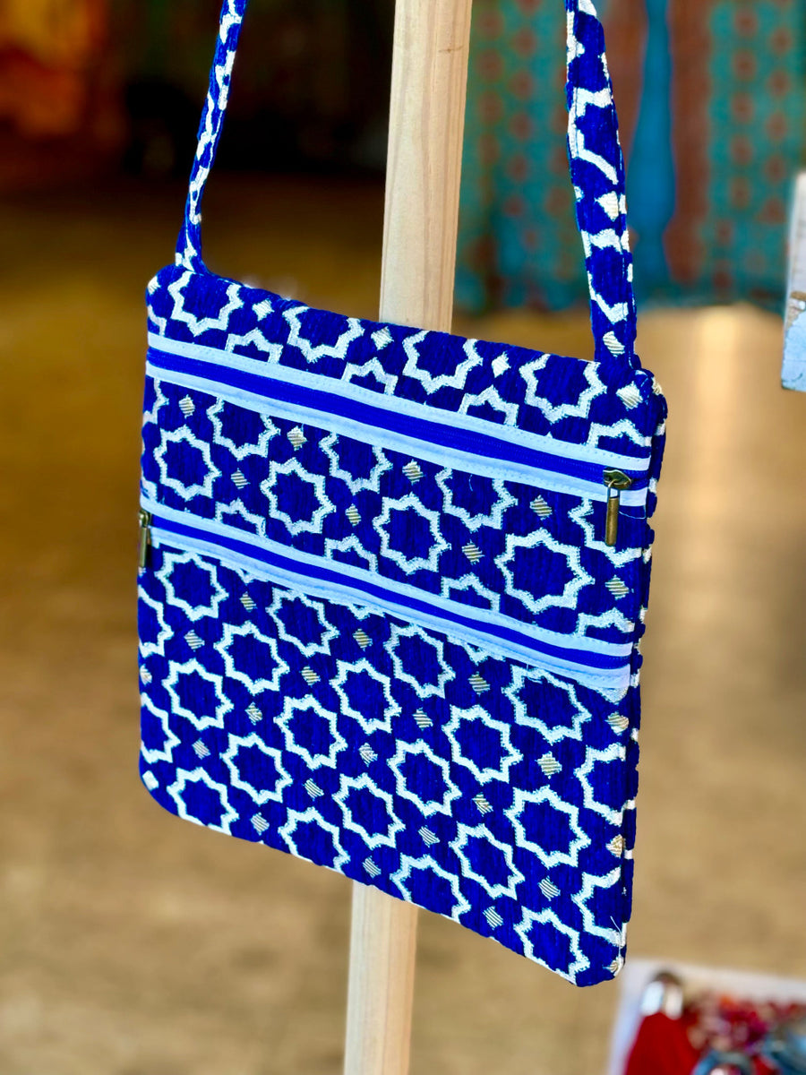 Dhamal-Buckram Satchel 'Blue'