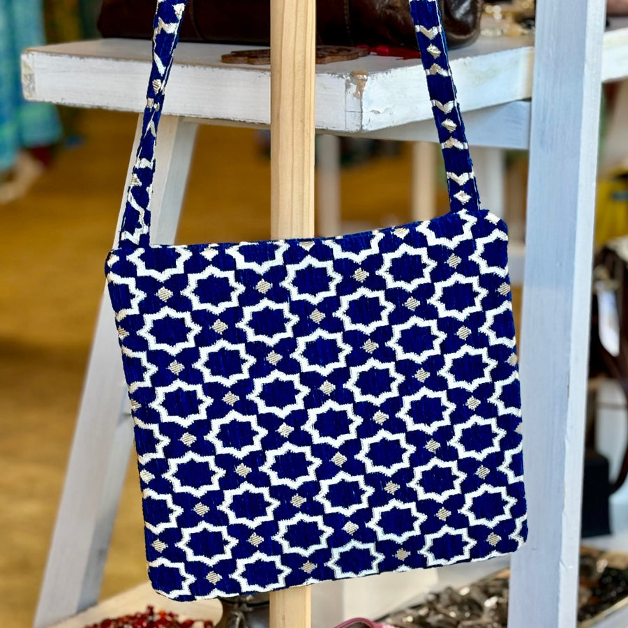Dhamal-Buckram Satchel 'Blue'