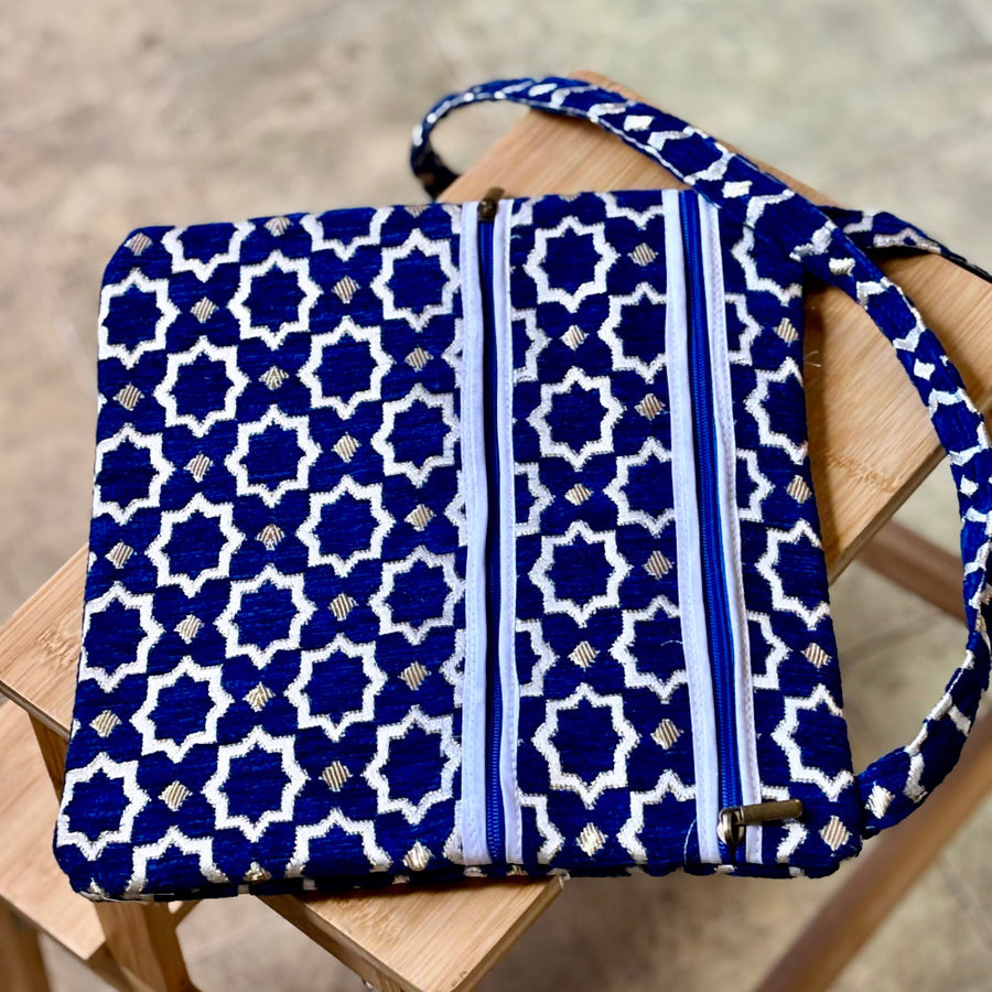 Dhamal-Buckram Satchel 'Blue'