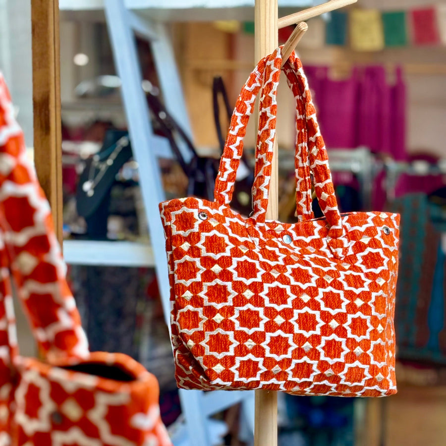 Shaan-Buckram Tote Bag 'Orange'