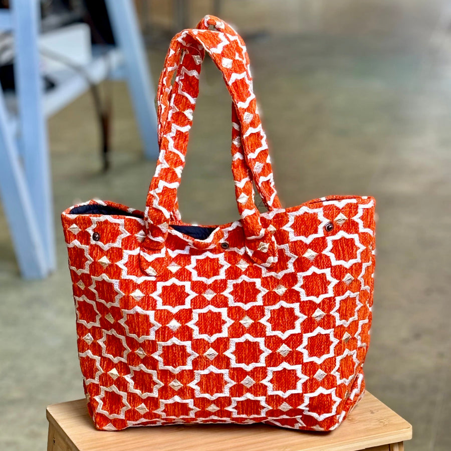 Shaan-Buckram Tote Bag 'Orange'