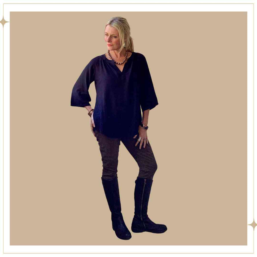 JAMILA blouse - Black - Rayon
