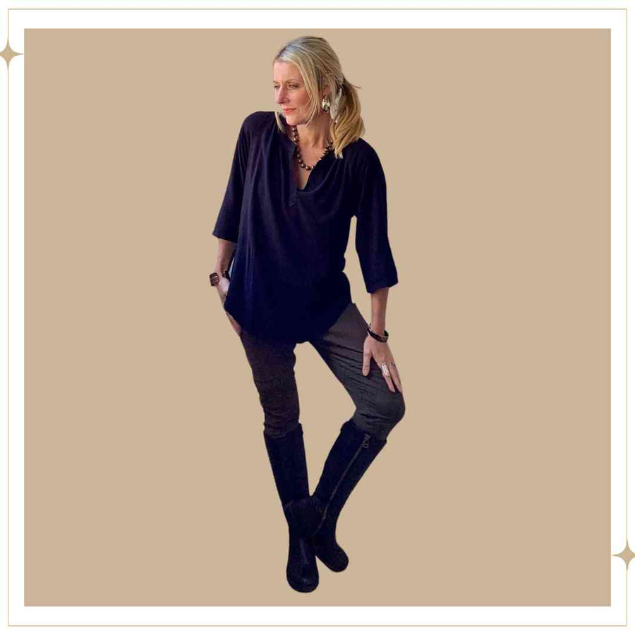 JAMILA blouse - Black - Rayon