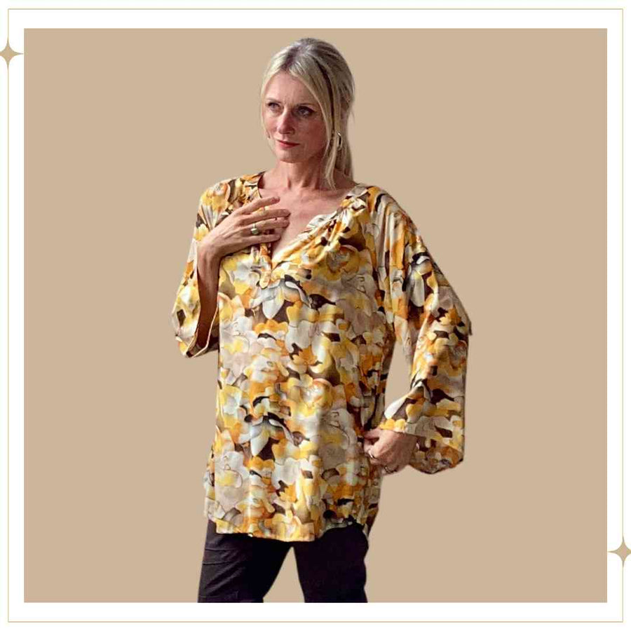 JAMILA blouse - Caramel (Size 16-18)