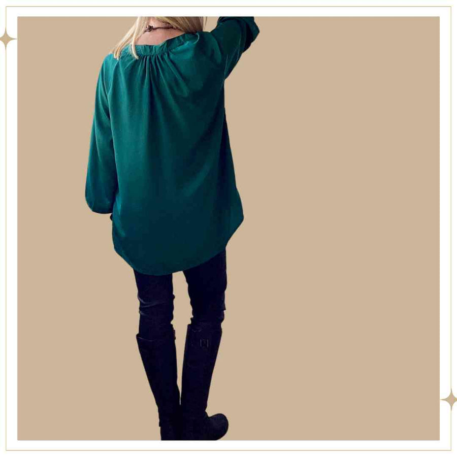 JAMILA blouse - Satin - Emerald