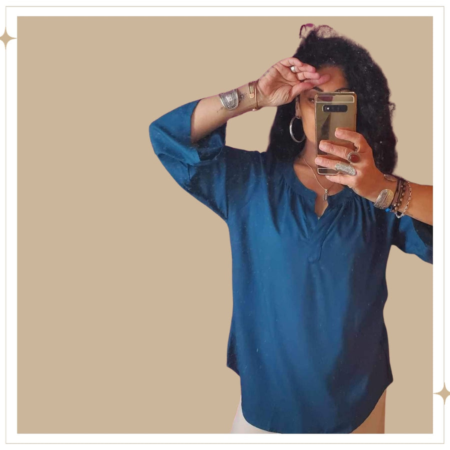 JAMILA blouse - Sea
