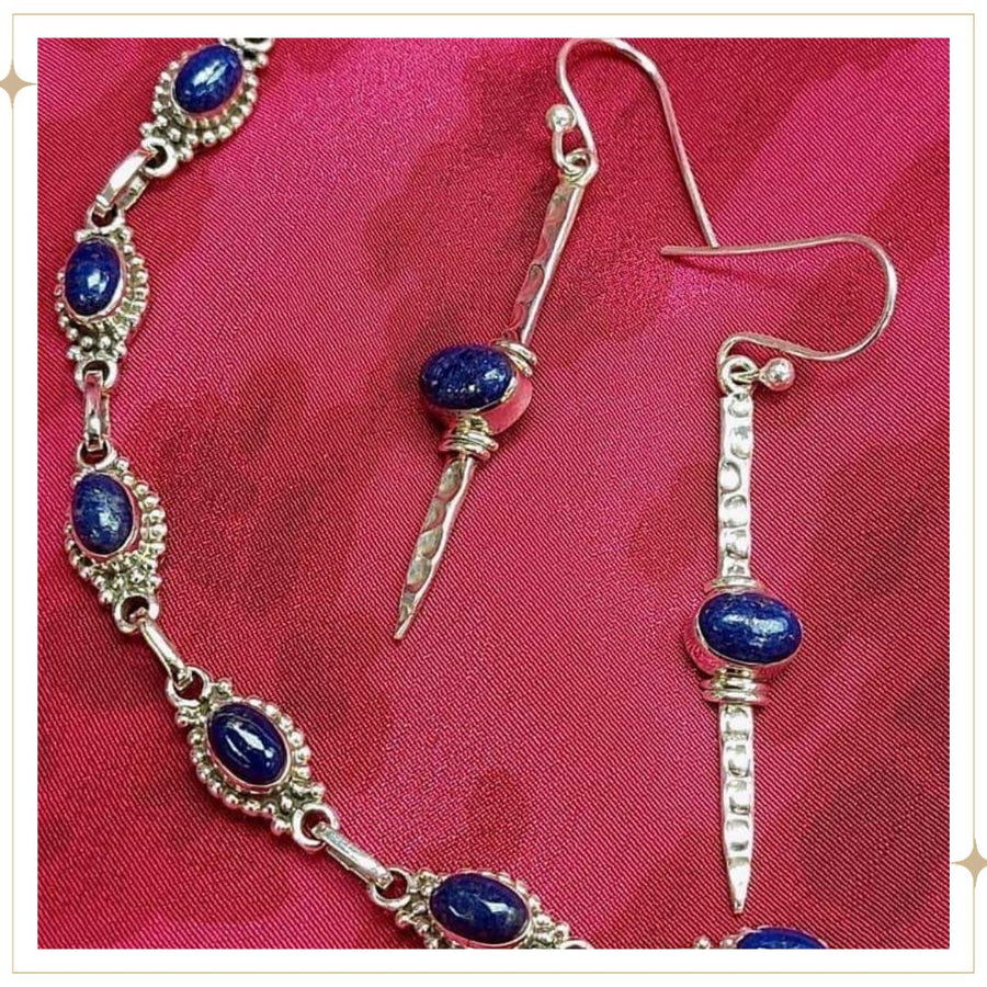 MUSTAQIM - Lapis Lazuli & Silver Earrings