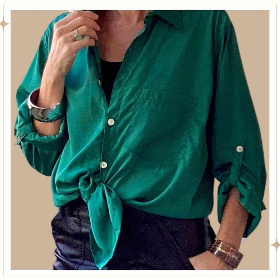 Maha Long Sleeved Unisex Shirt - Saturn - Emerald