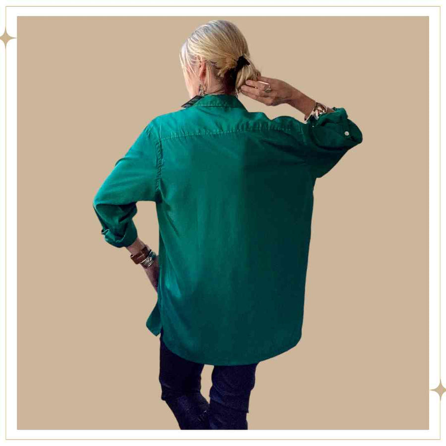 Maha Long Sleeved Unisex Shirt - Saturn - Emerald