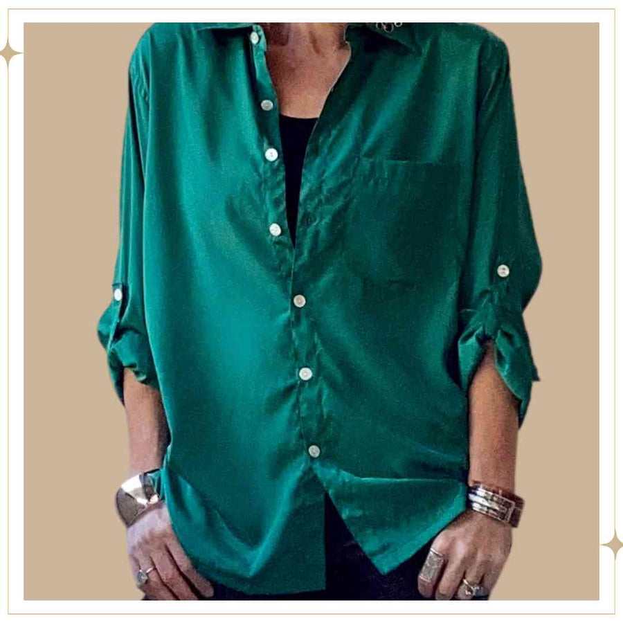 Maha Long Sleeved Unisex Shirt - Saturn - Emerald
