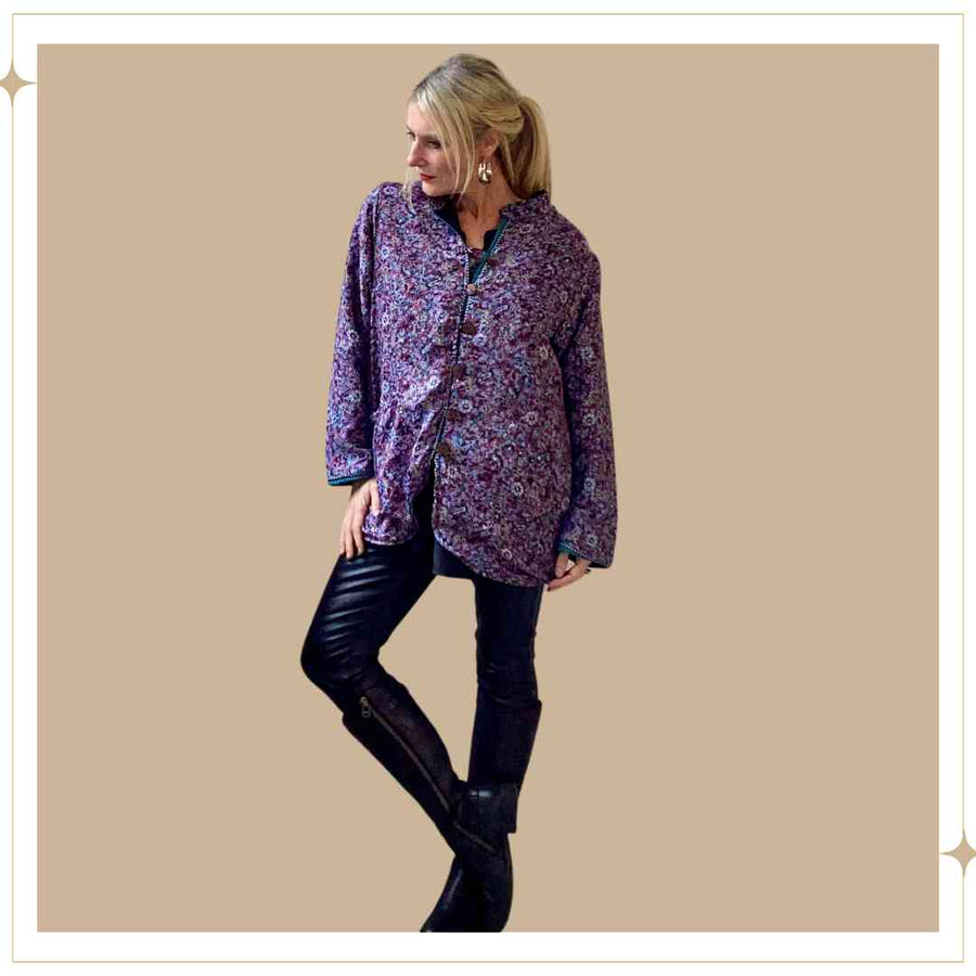 Purple Rain Quilted Jacket - One Off - S/M
