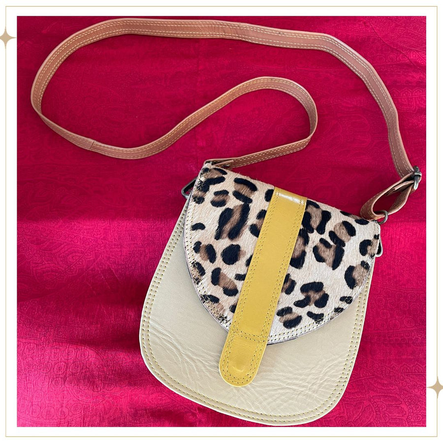 SAFRA - Mustard Leopard Sling Bag