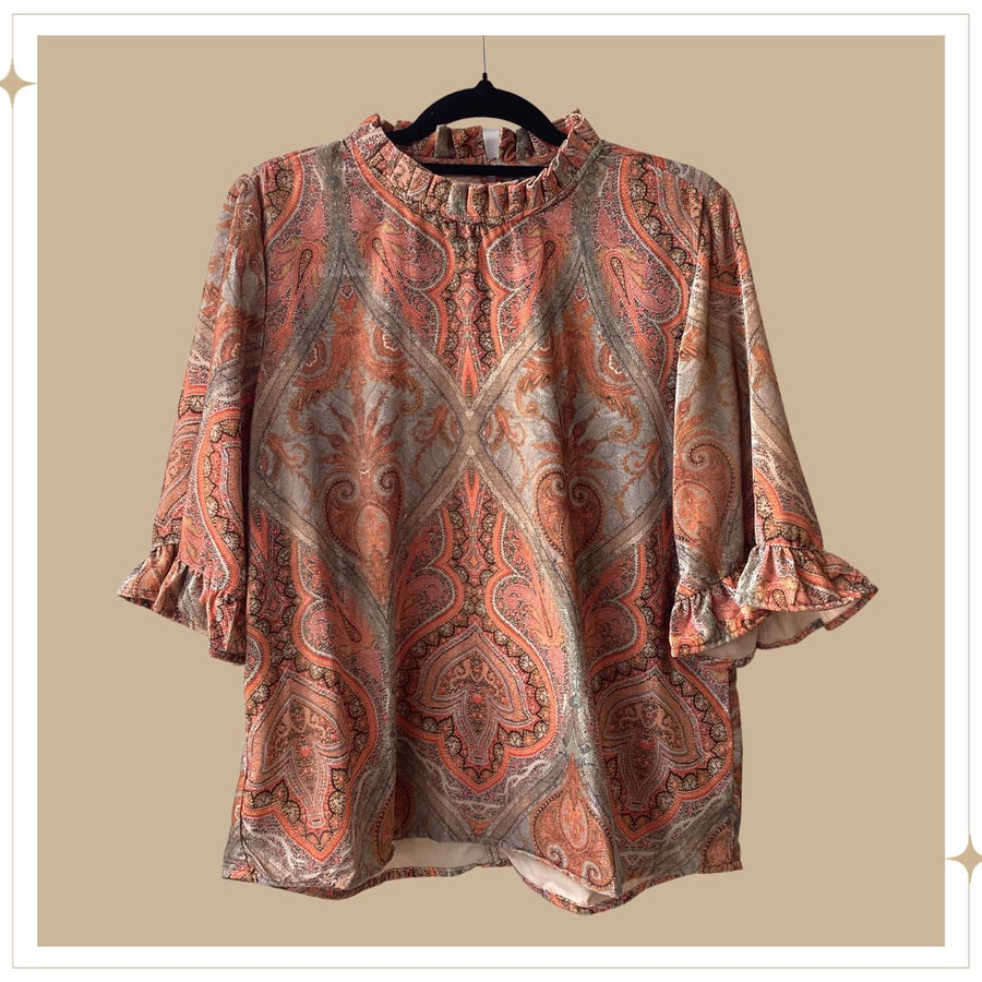 GWEN velour blouse - Saffron