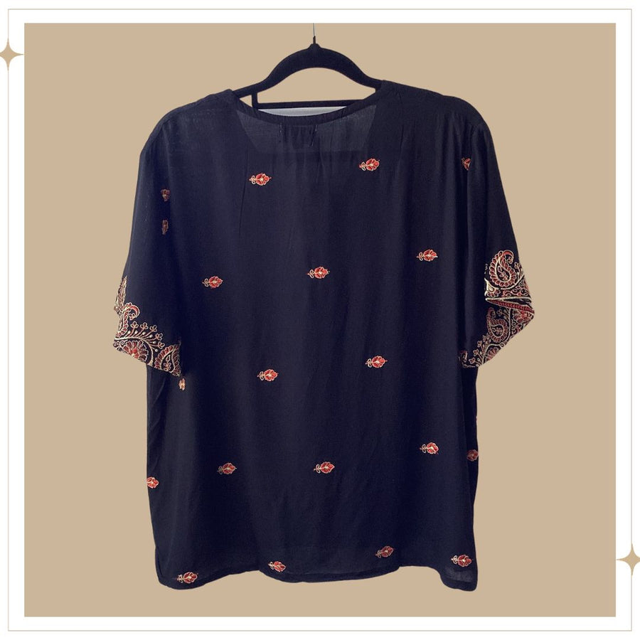SHANTI Embroidered Blouse - Black