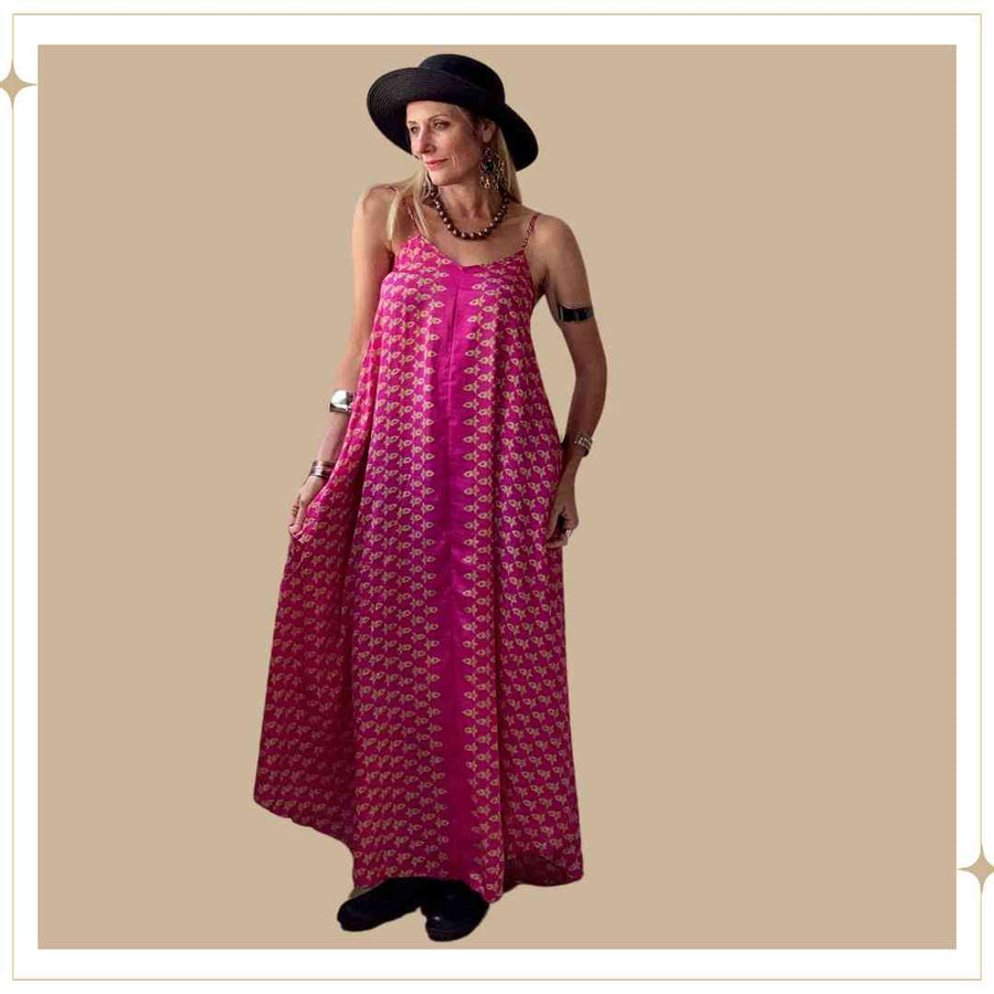 Summer Dress - Silk - One-Of-A-Kind- S/M