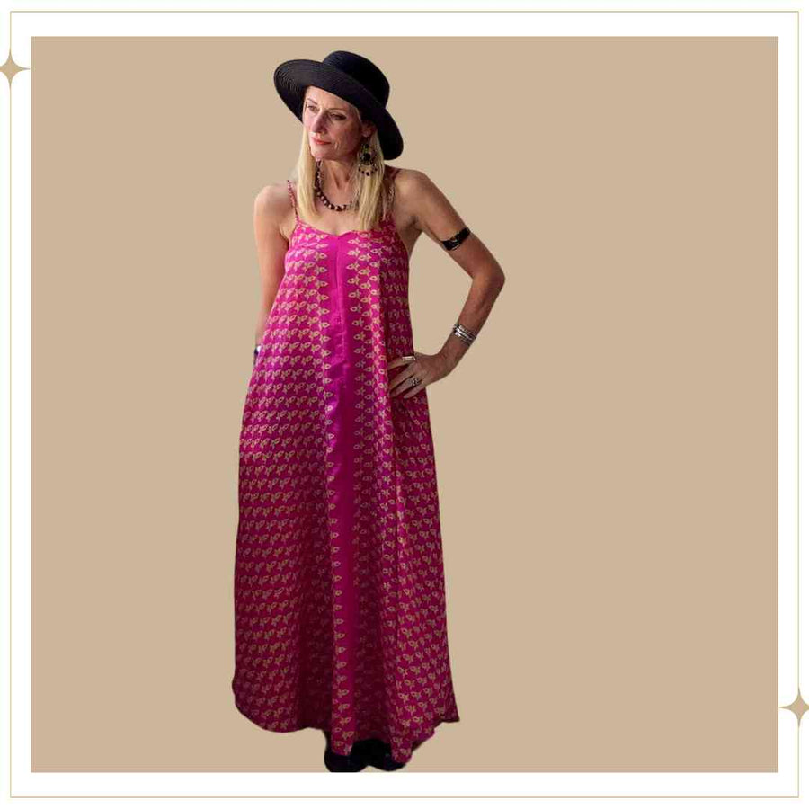 Summer Dress - Silk - One-Of-A-Kind- S/M
