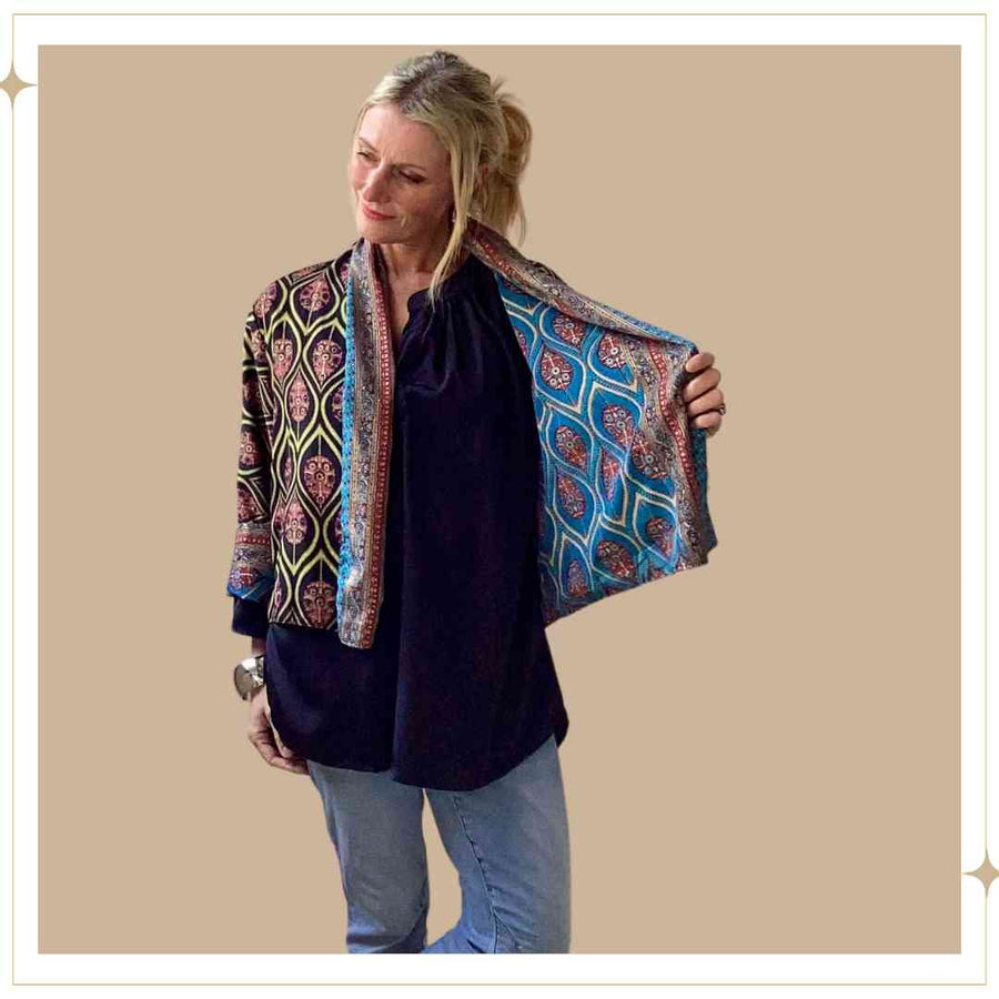 VIVA Reversible jacket - Black/Peacock (8-10)