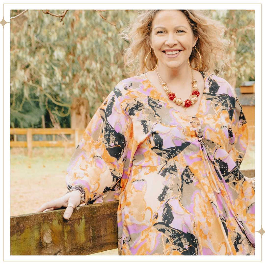 MAYA kaftan dress - Autumn Glow
