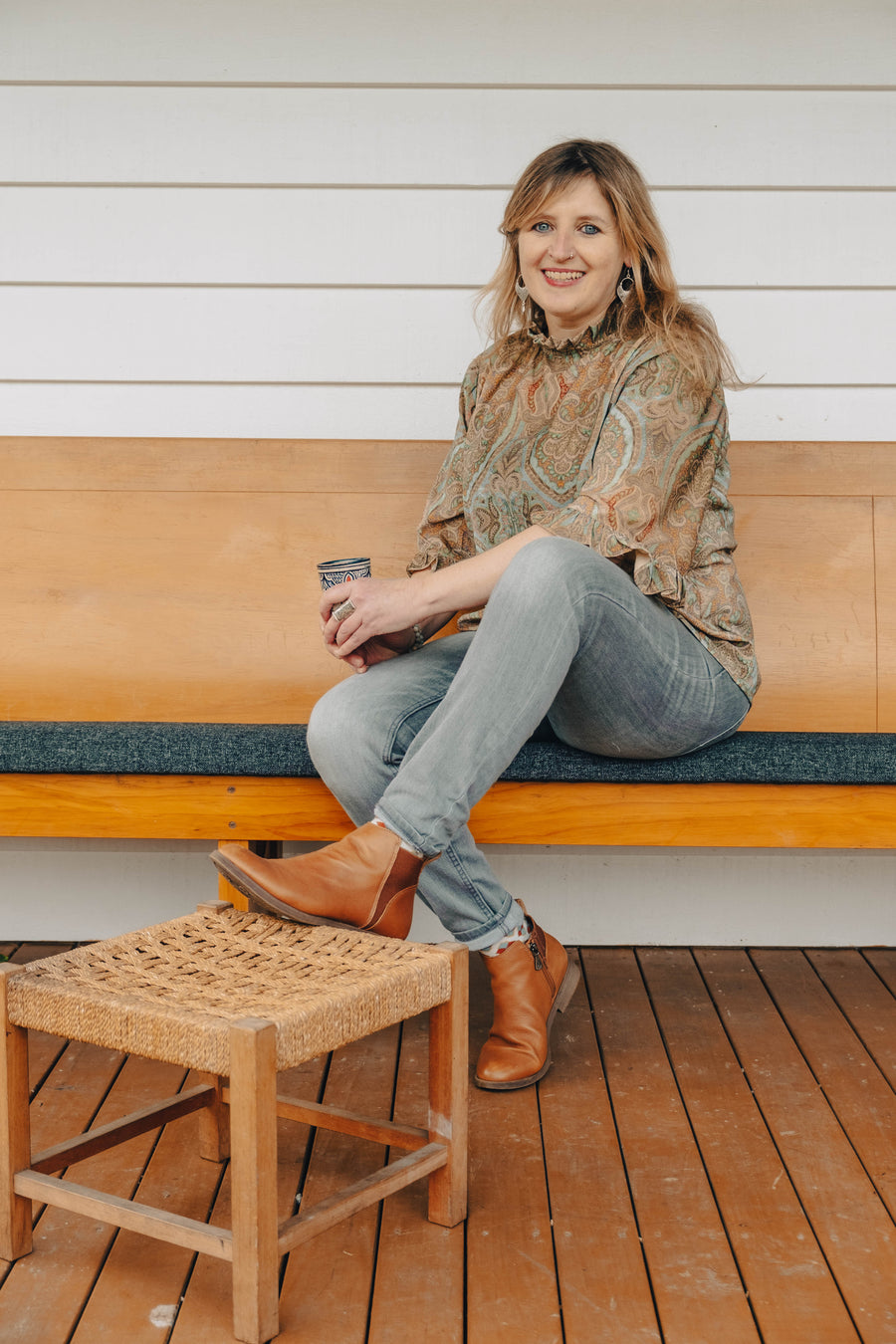 GWEN velour blouse - Sage