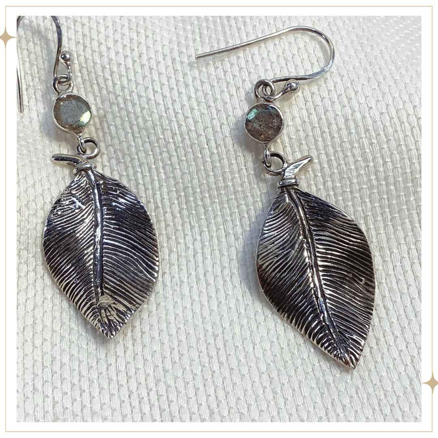 WARAQA - Labradorite & Silver Earrings