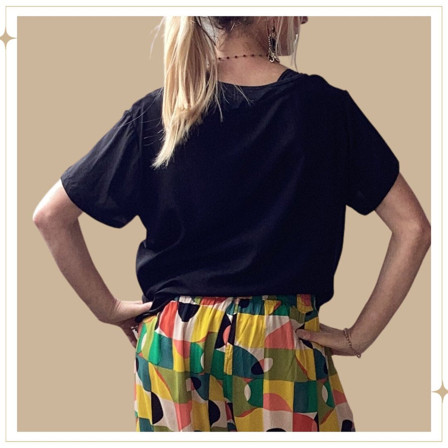 SALMA Button Blouse - Black